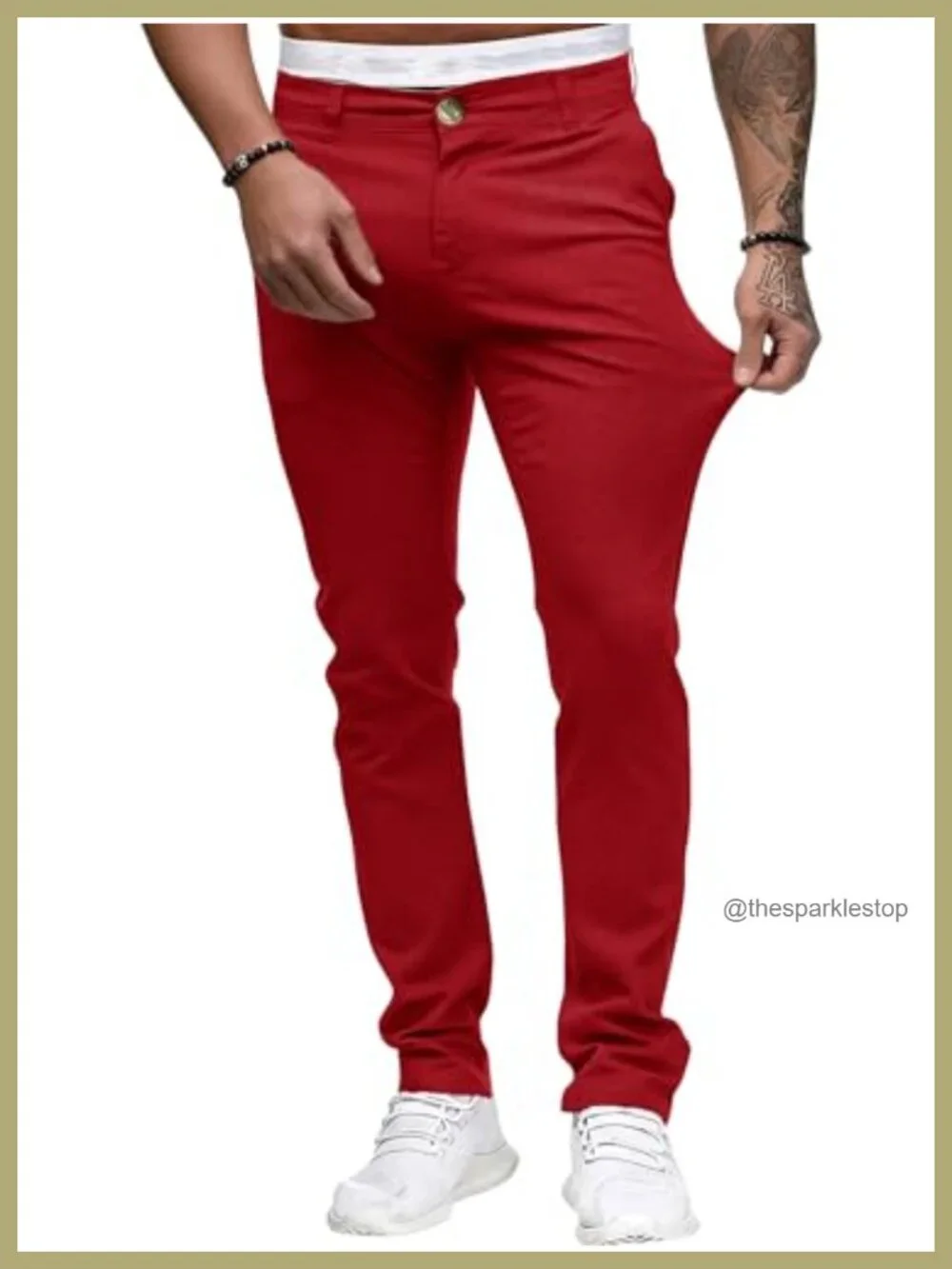 Men's Slim Fit Stretch Chino Pants Wrinkle-Free Flat-Front 98% Cotton 2% Spandex